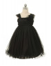 Square Neck Tulle Knee Length Flower Girl Dress With Decorated Flower